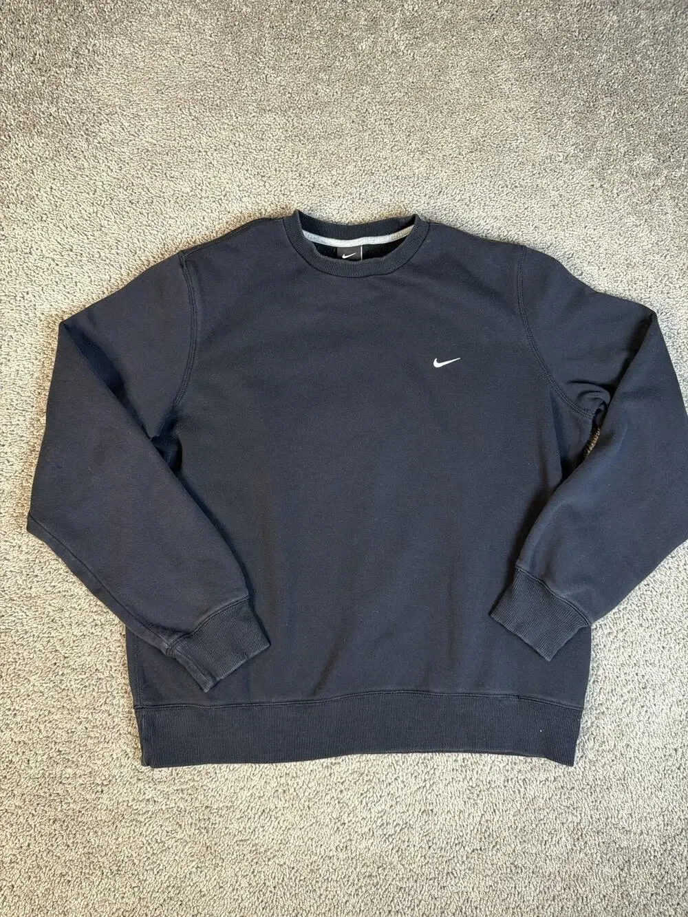 Nike Sweatshirt Womens XL Blue Pullover Crewneck Heavyweight Lined Fleece